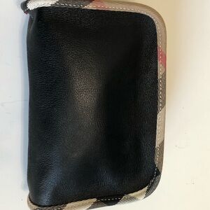 Burberry brand new never used black leather cosmetic bag